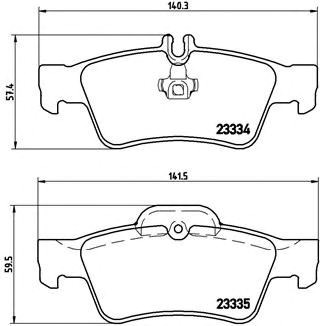 Колодки на тормоз задний дисковый P50052 BREMBO