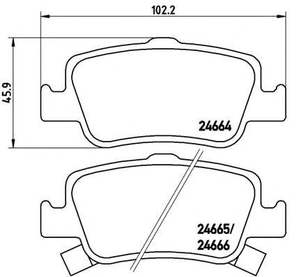 Колодки тормозные задние, дисковые P83080 BREMBO