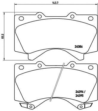 Колодки тормозные передние дисковые P83107 BREMBO