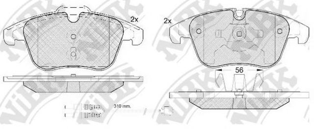 Передние тормозные колодки PN0462W NIBK