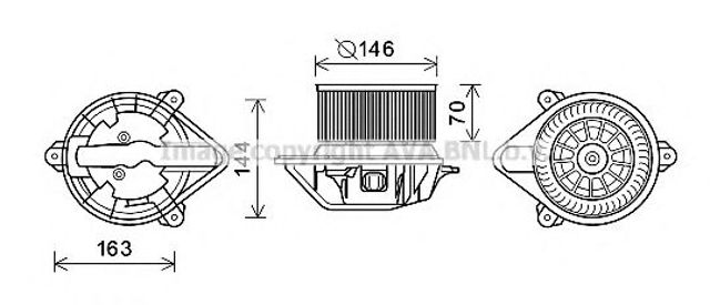 Вентилятор отопителя салона renault master opel movano 1,9d 2,2d 2,5d 2,8d 01> ac+ (rt8577) ava RT8577