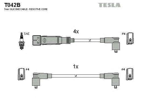 Комплект кабелiв запалювання T042B