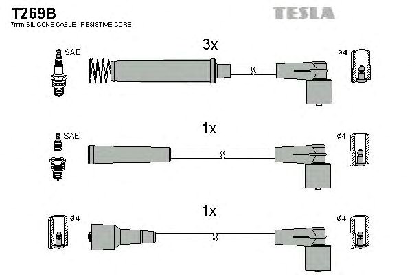 Комплект кабелiв запалювання T269B