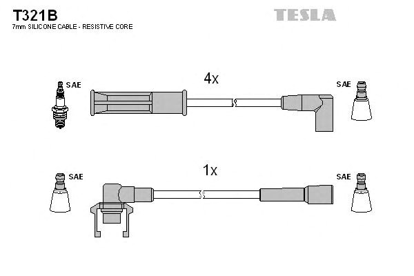 Комплект кабелiв запалювання T321B