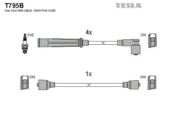 Комплект кабелiв запалювання T795B