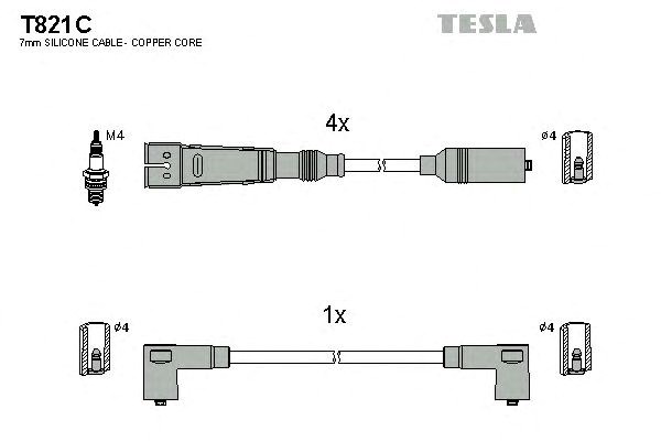 Комплект кабелiв запалювання T821C
