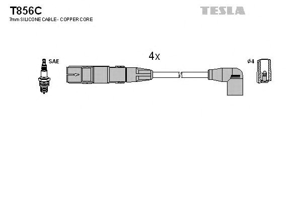 Провода высоковольтные, комплект T856C TESLA