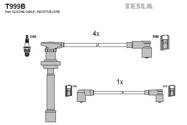 Провода высоковольтные, комплект nissan (t999b) tesla blatna T999B