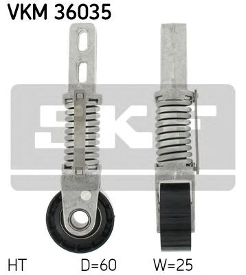 Ролик натяжний ременя поліклінового (вир-во skf) VKM36035