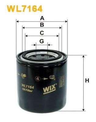 Фільтр масляний двигуна mazda wl7164/op597 (вир-во wix-filters) WL7164