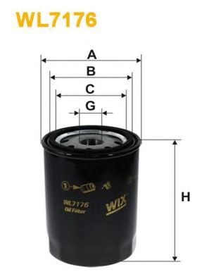 Фільтр масляний двигуна citroen, peugeot wl7176/op620 (вир-во wix-filters) WL7176