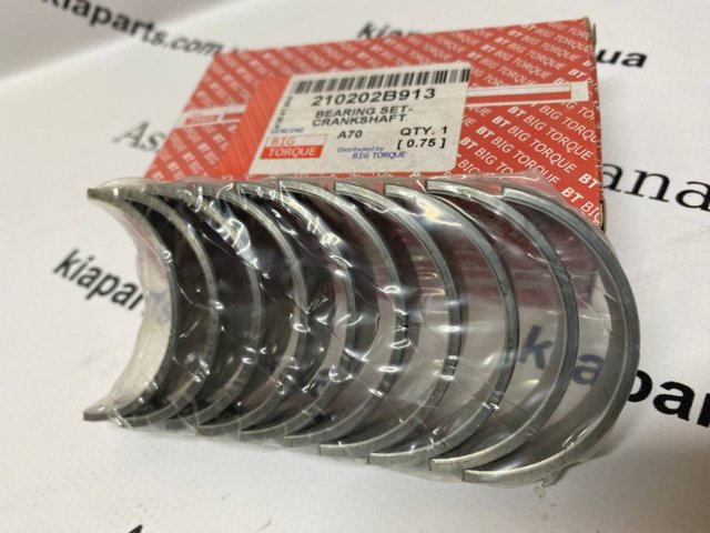 Коренные вкладыши коленвала комплект, 1-й ремонт 210202B913 BIG TORQUE