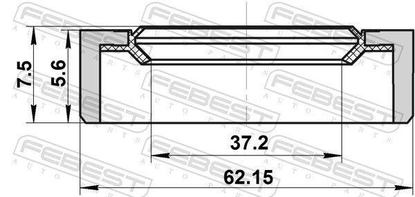 Сальник подвесного подшипника переднего промежуточного вала 95BDY39620608X FEBEST