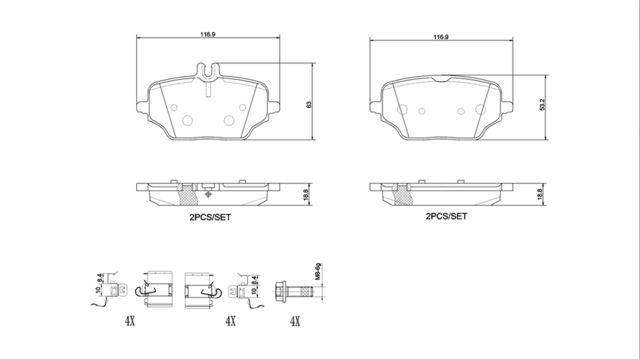 Задние колодки P50162 BREMBO