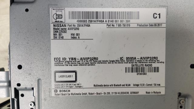 2591A7FH0A NISSAN Дисплей многофункциональный купить в Сумы
