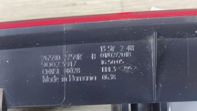 Стоп-сигнал заднего стекла 265902759R RENAULT