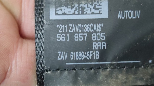 Ремень безопасности задний левый 561857805RAA VAG