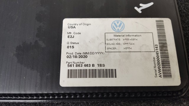 561863463B1BS VAG Облицовка багажного отсека нижняя купить в Черкассы