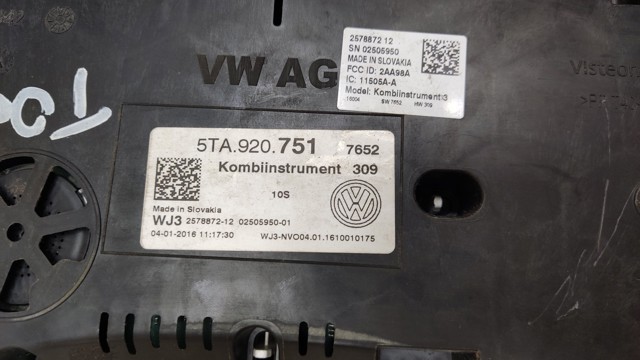 VAG 5TA920751 Приборная доска (щиток приборов) в наличии Житомир