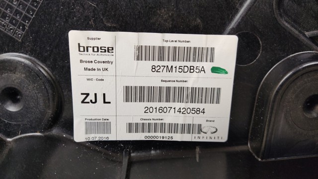 Механизм стеклоподъемника двери задней, левой 827215DM0A NISSAN