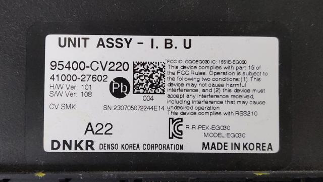 95400CV220 HYUNDAI Блок комфорта купить в Сумы