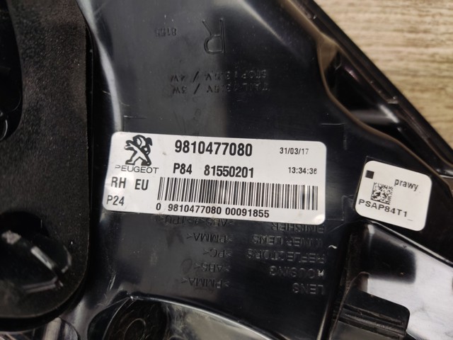 9810477080 PEUGEOT Фонарь задний правый внешний купить в Чернигов
