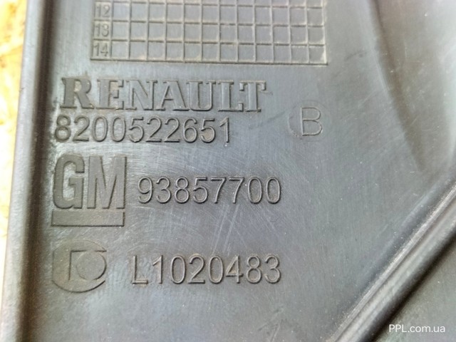 RENAULT 8200522651 Воздуховод (дефлектор) радиатора левый в наличии Запорожье