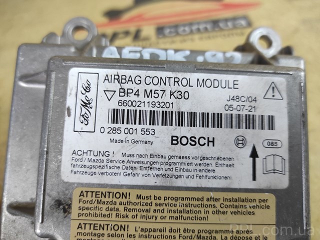 BP4M57K30 MAZDA Модуль-процессор управления подушкой безопасности (ЭБУ AIRBAG) купить в Тернополь