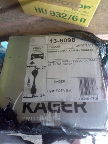 Полуось передняя, правая 9619947480 FIAT