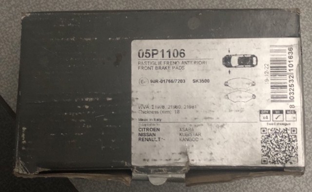 LPR 05P1106 Колодки тормозные передние дисковые в наличии Кривой Рог