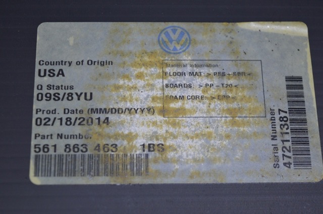Облицовка багажного отсека нижняя 561863463B1BS VAG