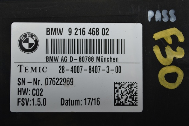 61359216468 BMW Модуль управления (ЭБУ) переднего сидения купить в Запорожье