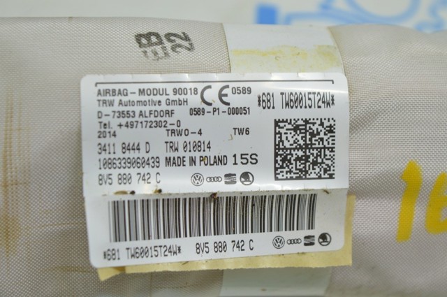 VAG 8V5880742D Подушка безопасности (AIRBAG) шторка боковая правая в наличии Тернополь