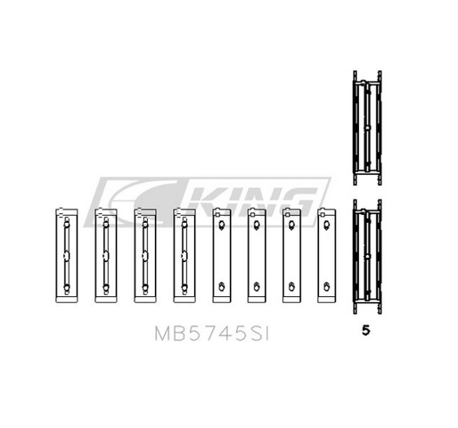 Вкладыши коленвала коренные, стандарт (STD) MB5745SI KING
