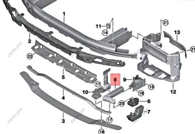 Кронштейн усилителя переднего бампера 51118073506 BMW