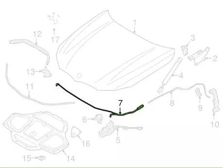 51237347414 BMW Трос открывания капота передний купить в Хмельницкий