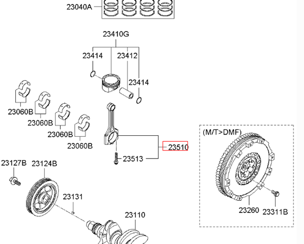 HYUNDAI 235102E001 Шатун поршня двигателя в наличии Кривой Рог