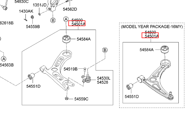 54500C1000 HYUNDAI Рычаг передней подвески левый купить в Житомир