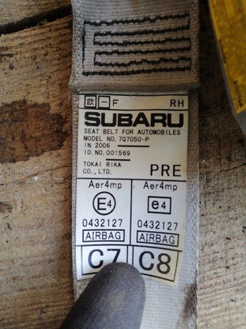 SUBARU 64622AG120WA Ремень безопасности передний правый в наличии Павлоград