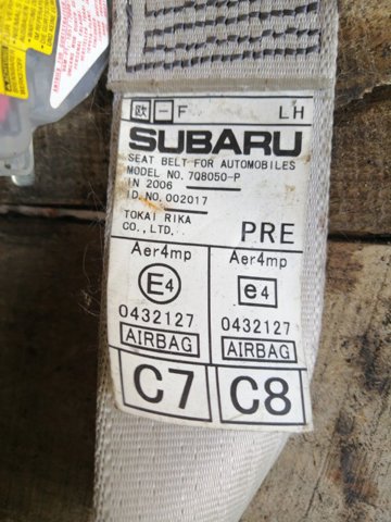 SUBARU 64622AG130WA Левый ремень безопасности в наличии Павлоград