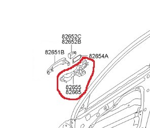Держатель наружной ручки двери, задней правой 836652P000 HYUNDAI