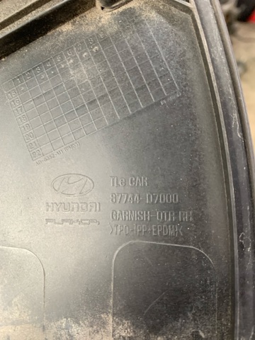 87742D7000 HYUNDAI Расширитель (накладка) арки заднего крыла правый купить в Ровно