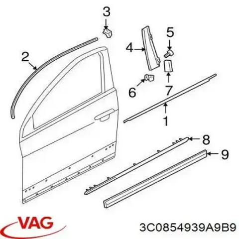 Накладка передней левой двери 3C0854939A9B9 VAG