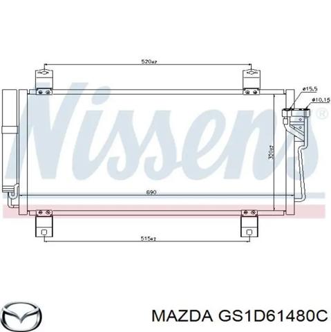 Радиатор охлаждения кондиционера GS1D61480C MAZDA