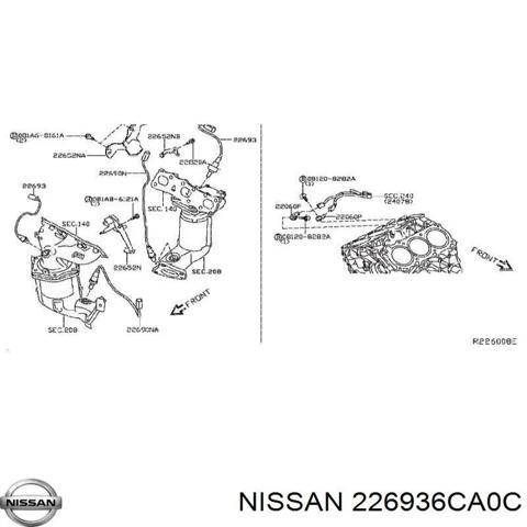 Лямбда зонд, датчик кислорода до катализатора 226936CA0C NISSAN