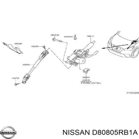 Вал рулевой колонки D80805RB1A NISSAN