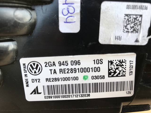 2GA945096 VAG Фонарь задний правый внешний купить в Сумы