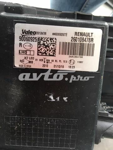 RENAULT 260108478R Правая фара в наличии Украина