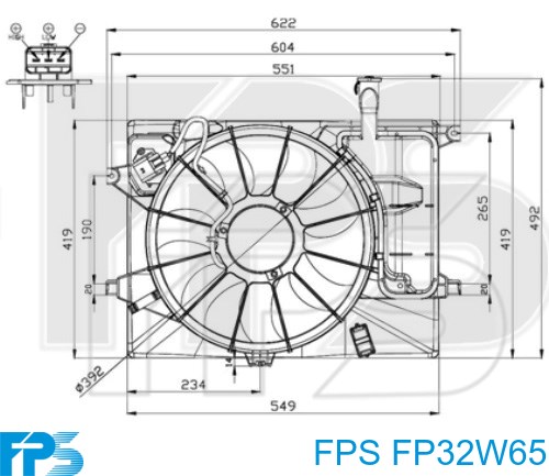 Вентилятор радіатора (в зборі) FP 32 W65
