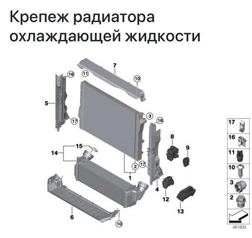 Радиатор охлаждения двигателя 17117807624 BMW